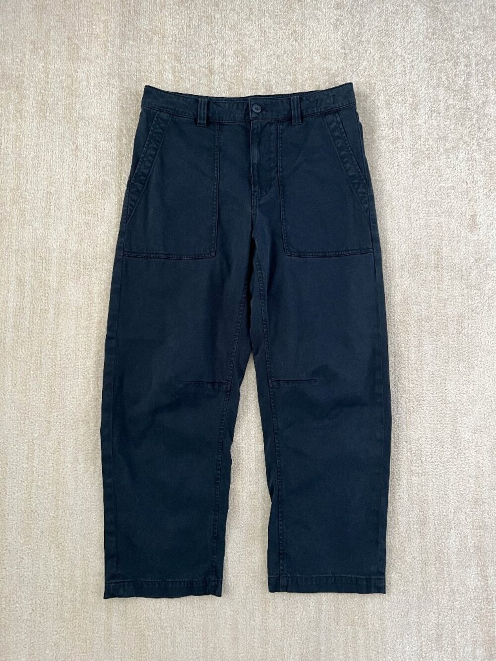 Madewell Darted Barrel Leg Pants 27 High Rise Blue Utility Carpenter Trousers